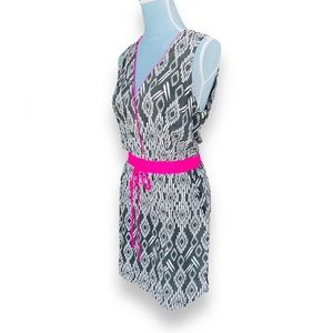 Charlie Jade Silk Sleeveless Tie Waist Midi Dress Size Small